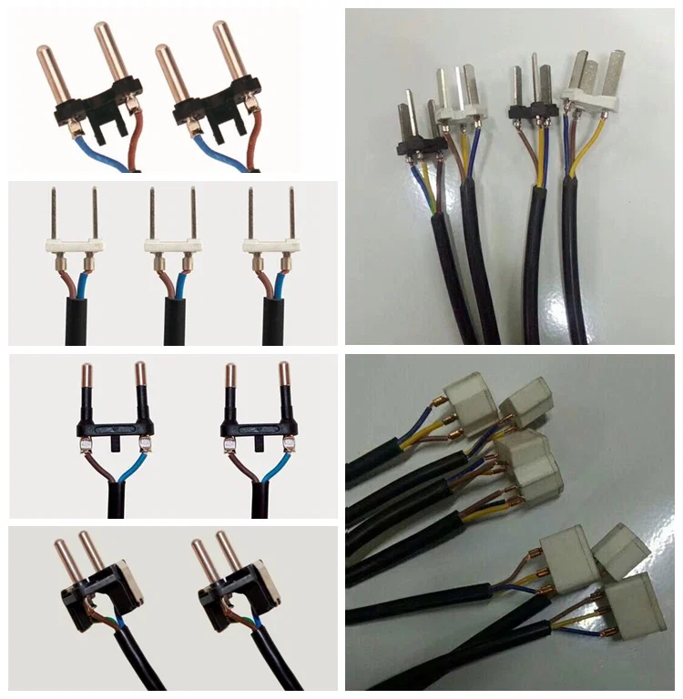 Tam Otomatik Us Güç Kablosu Yapma Makinesi, Eu Tak Güç Kablosu Kablo Yapma Makinesi, Güç Kablosu Kesme Sıyırma Sıkma Makinesi 