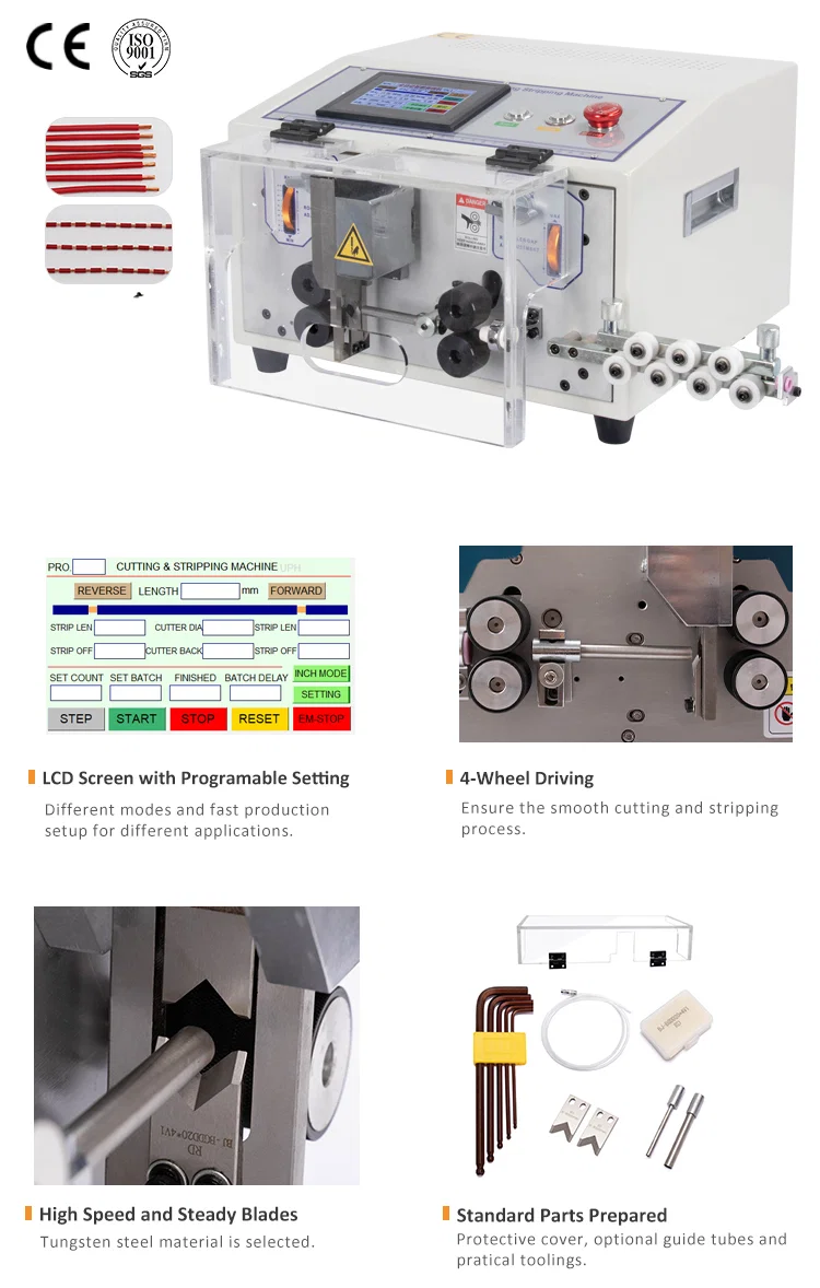  0.1-8mm2 WPM-JES için Dokunmatik Ekran Kontrollü Tel Sıyırma Kesme Makinesi, Tel Kesme ve Sıyırma Makinesi, Otomatik Tel Kablo Kesme ve Sıyırma Makinesi, Tel Sıyırma Makinesi 