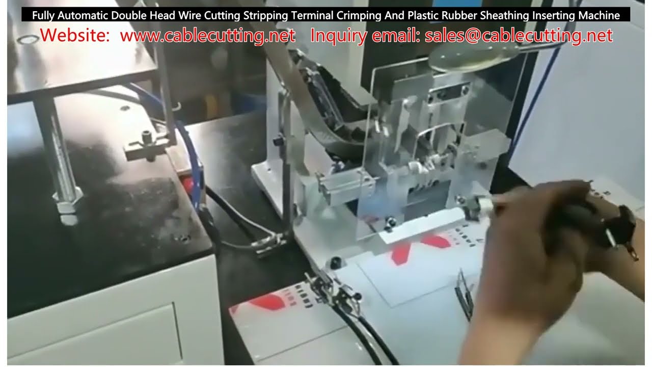 Tam Otomatik Çift Kafalı Tel Kesme, Sıyırma, Terminal Presleme ve Plastik Kauçuk Kaplama Makinesi