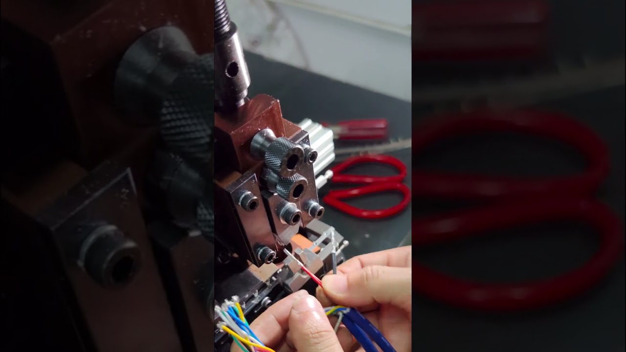 Angled Crimp and Strip Machine for Double Wire Compression #factory #machine #tools